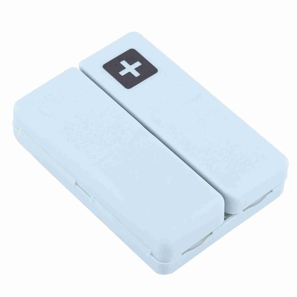 Pastillero magnético plegable portátil con 7 compartimentos (azul)