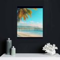 thumbnail image 4 of ZFLMY Palm Tree Beach Pier Canvas Print Wall Decor for Bedroom Living Room Office, Home Decor Kitchen Wall Art Pictures, Bathroom Decor, Stylish Wall Hanging 16x20in, 4 of 5
