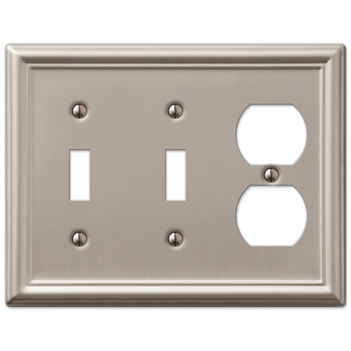 Double Toggle Single Duplex 3 Gang Wall Switch Plate Brushed Nickel Walmart Com Walmart Com