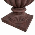 thumbnail image 5 of LeisureMod Lotus Fiberstone and Clay Urn Planter, Mid-Century Modern Indoor Outdoor Decorative Planter Pot with Drainage Holes for Home and Patio (Brown), 5 of 9