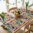 thumbnail image 5 of Vintage Botanical Placemats for Dinning Table Set of 6, Spring Floral Summer Vintage Burlap Kitchen Place Mats Waterproof Cloth Table Mats, Indoor Outdoor Placemats Easy Clean Dinner Decor, 5 of 8
