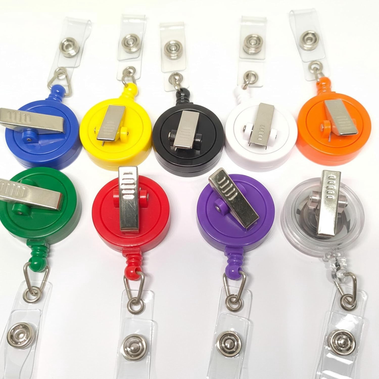 ABPETE 25 pack Retractable Plastic Badge Reel, Heavy Duty ID Holder with 360° Swivel Clip (Dark Green)