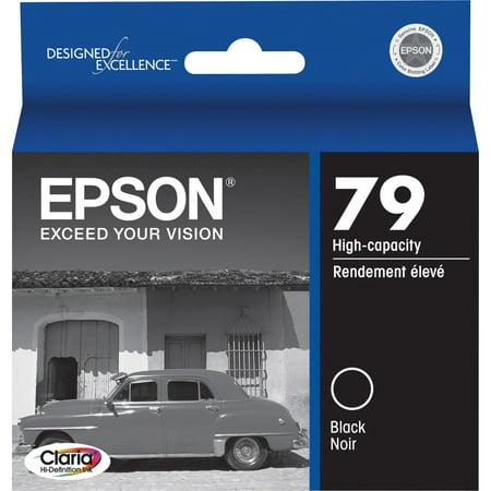 Epson  EPST079120  T079120 Series Ink Cartridges  1 Each  Black Ink cartridge is designed for use with Epson Stylus Photo 1400 and Artisan 1430. Claria Hi-definition inks provide true-to-life colors for printing your best shots. Cartridge delivers durable photos that are smudge-resistant  scratch-resistant  water-resistant and fade-resistant. Quick-drying Claria inks make handling photos worry-free.