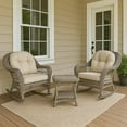 thumbnail image 2 of Jiallo Outdoor Patio 3 Pc Cappuccino Furniture Conversation Set With Rocking Chair, 2 of 5