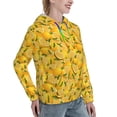 thumbnail image 6 of Fotbe Yellow Limes Pattern Womens Long Sleeve Hoodie, Pullover Hooded Sweatshirt, Kangaroo Pocket Hoodie with Eye-catching Drawstrings-Small, 6 of 7