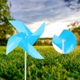 thumbnail image 5 of 50pcs Windmills for the Yard Garden 15 Inch x 7.5 Inch 4 Leaves, Light Blue, 5 of 6