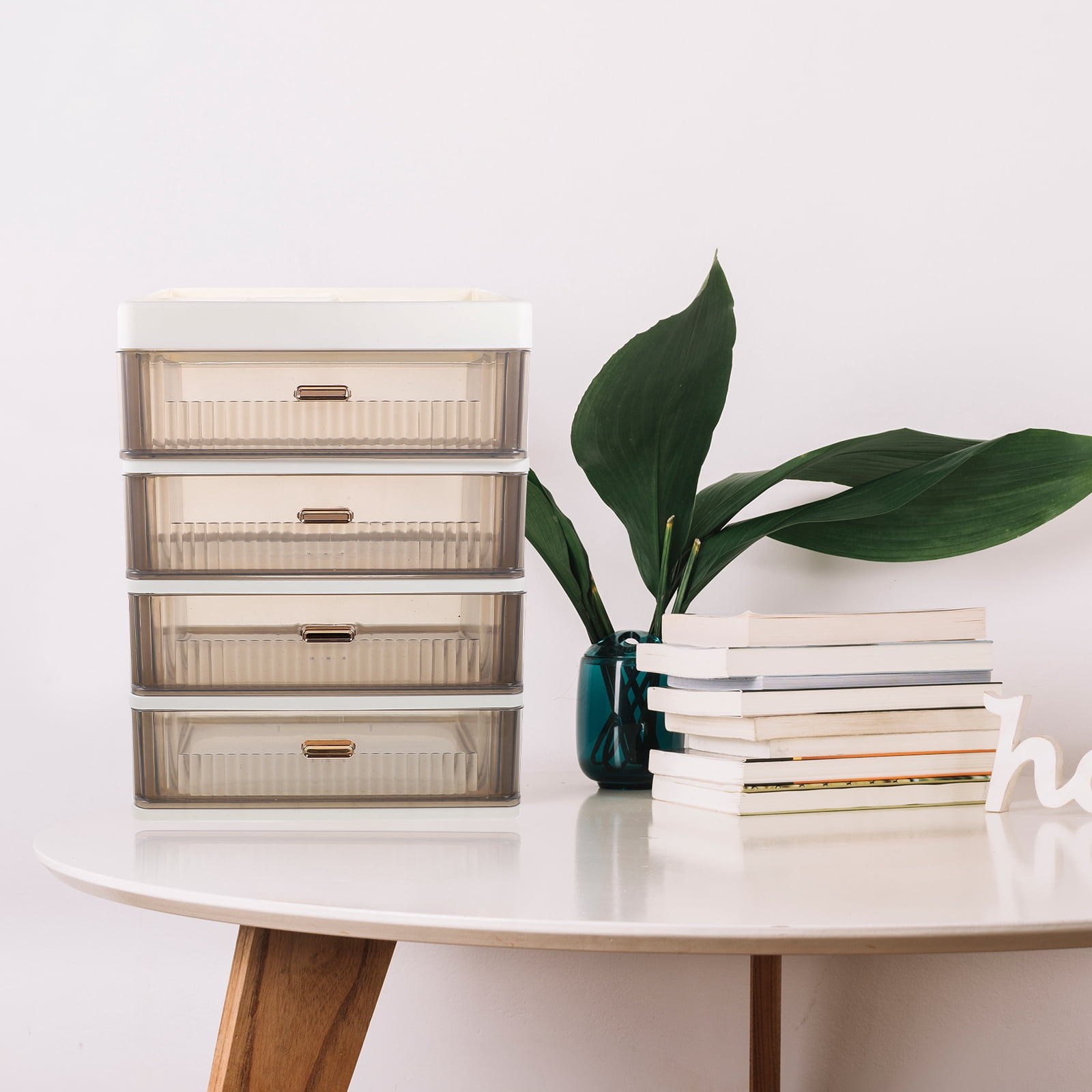 FONDOTIN White Desk Organizer with Multiple Drawers, Office and Home Storage Solution, Efficient Workspace and Desk Accessories