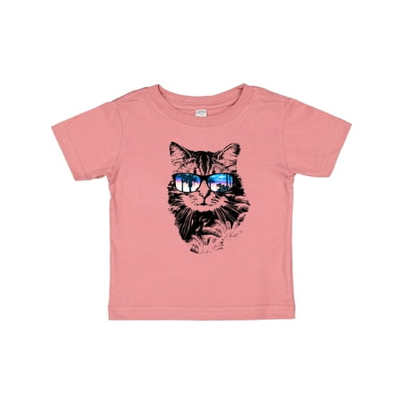 

Inktastic Cat with Sunglasses and Beach Sunset Boys or Girls Baby T-Shirt