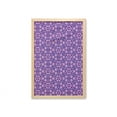 thumbnail image 1 of Mosaic Wall Art with Frame, Purple Tones Art Style Geometric Floral Pattern Abstract Symmetric Shapes, Printed Fabric Poster for Bathroom Living Room, 23" x 35", Blue Violet Fuchsia, by Ambesonne, 1 of 2