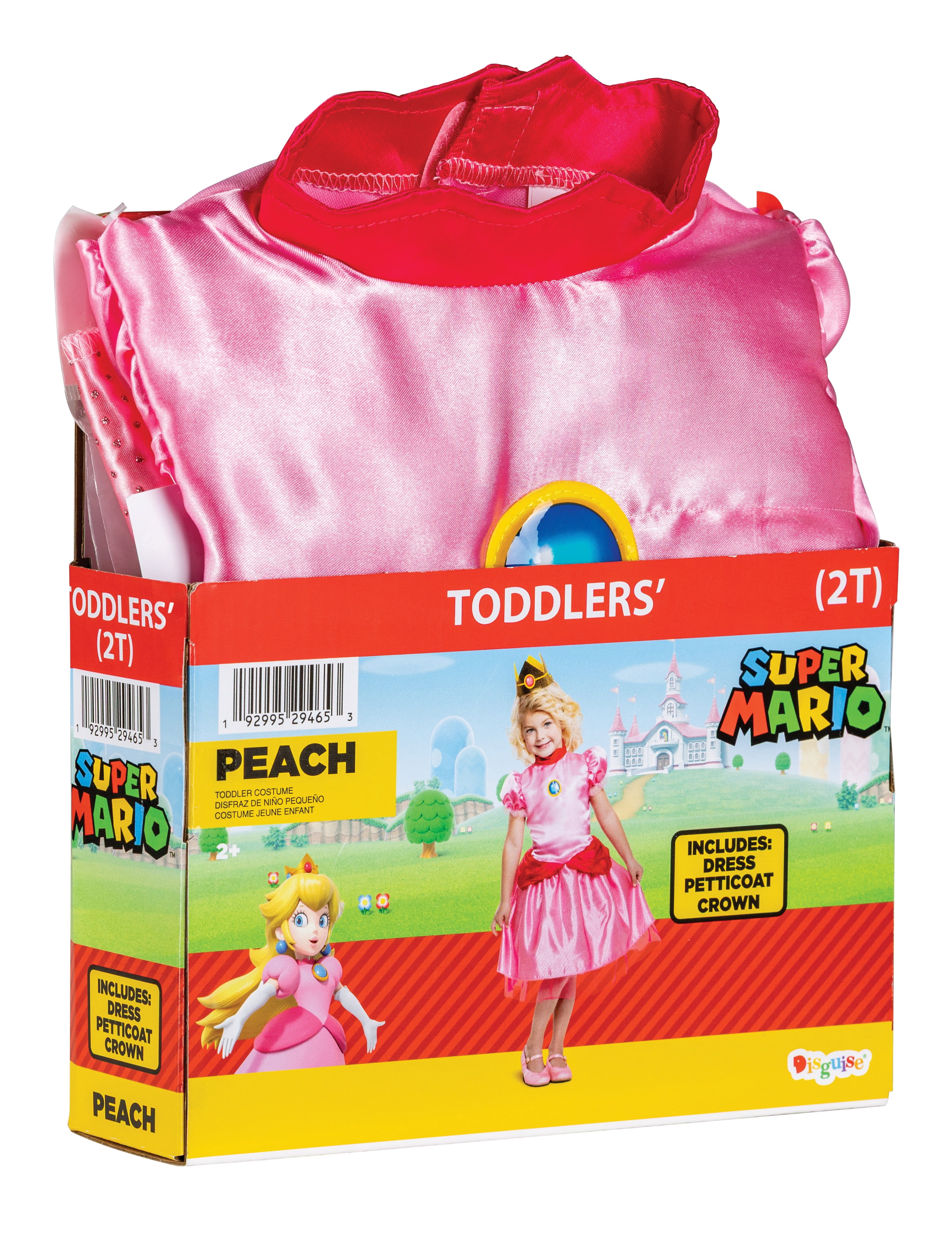 Nintendo Super Mario Bros. Princess Peach Halloween Costume for Children, Toddlers Size 2T, by Disguise