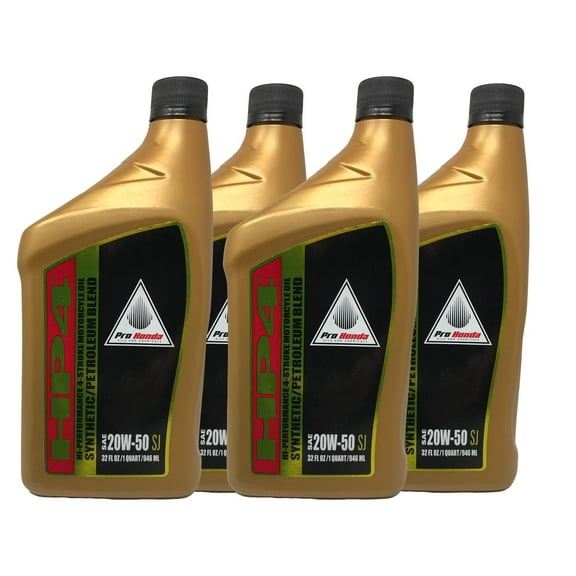Honda Genuine OEM HP4 20W-50 Synthetic/Petrol Oil Blend 08C35-A25W0M - 4 Pack
