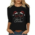 thumbnail image 3 of Wiyuqeen Christmas Tree T-Shirts Women 3/4 Sleeve Holiday Graphic Tees Crew Neck Loose Fit Blouses Plus Size Xmas Party Shirts, 3 of 7
