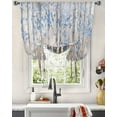 thumbnail image 3 of Blue Brown Forest Tie Up Curtains for Kitchen Bathroom Bedroom Windows 63 Inch Length, Modern Oil Painting Art Balloon Drape Curtains Shade Rod Pocket Drapery Curtain Panel, 46"x63", 3 of 7