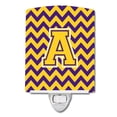 thumbnail image 1 of Carolines Treasures CJ1041-ACNL Letter A Chevron Purple & Gold Ceramic Night Light, 1 of 1