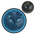 thumbnail image 2 of Indoor 12' Voice-Activated Luminous Decoration Wall Clock With LED Night Light Black Cat with Blue Eyes, 2 of 8