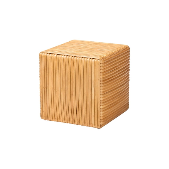 bali & pari Karina Bohemian Light Honey Rattan Footstool