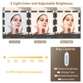 thumbnail image 4 of Black Vanity Desk with Mirror & LED Lights, Glass Top Vanity Desk with Charging Station & Compartment Storage Drawers, 55" Large Makeup Vanity Table with 9 Drawers & 6 Shelves, 4 of 8