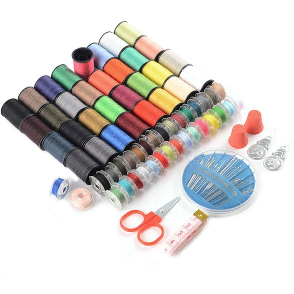 Sewing Thread Set 64pcs Spools Assorted Colors Sewing Threads Needles