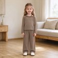 thumbnail image 2 of ZIXKCGDSE Girls Trendy Outfits Off Shoulder Long Sleeved Top and Wide Leg Pants Fashion Clothes Going Out Size 3-4 Years, 2 of 5