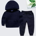 thumbnail image 2 of LMTODLFG Baby Boy Clothes Toddler Kids Girl Boy Warm Hooded Sweatshirt Long Pants Outfits Set Summer Set Baby Boy Clothes 0-3 Months Dark Blue-A 4-5 Years, 2 of 9