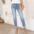 thumbnail image 2 of iHPH7 Petite Jeans for Women Denim Pants for Women Ripped Jeans Womens Women's Jeans Straight Leg Jeans for Women Travel Pants Women Vintage Jeans Sky Blue XXL, 2 of 5