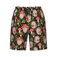 thumbnail image 6 of KLL Edgehog and Mushrooms Men's Casual Summer Beach Shorts Hawaiian Shorts with Pockets-Medium, 6 of 6