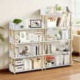 thumbnail image 5 of OUTONLIFE 5-Tier Wooden Open Bookcase - Modern Display Bookshelf with Top Edge and Solid Wood Frame for Home and Office, Storage Cabinet, Warm White, 5 of 9