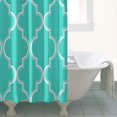 thumbnail image 4 of Turquoise Geometric Quatrefoil Pattern Shower Curtain 36"x72" ,Bathroom Decorative Shower Curtains Set with 12 Hooks,Modern Waterproof Washable Shower Curtain, 4 of 6