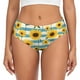 thumbnail image 1 of Fotbe White Blue Striped Sunflower Calzones Estampados para Mujer – Ropa Interior de Algodón, Cómoda, Suave y Elástica-Large, 1 of 6
