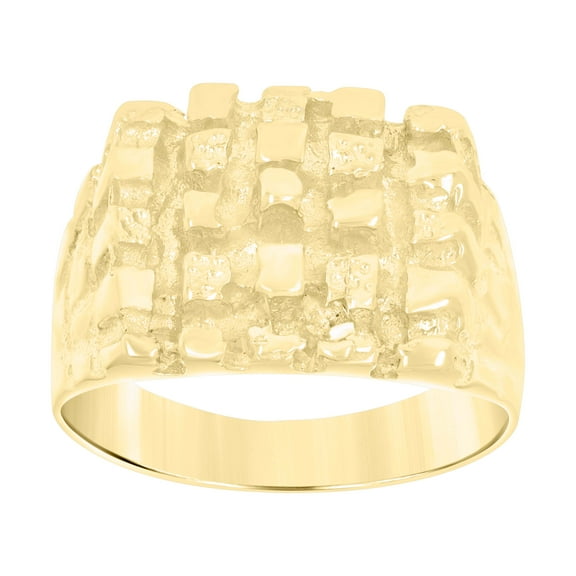 10k Yellow Gold Mens Nugget Fashion Ring