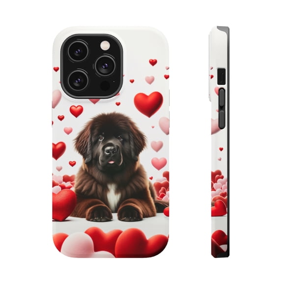 DistinctInk Tough Case for Apple iPhone 13 PRO (6.1" Screen), Compatible with MagSafe Charging - Valentine's Day Newfoundland