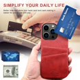 thumbnail image 2 of Dteck Slim Case for iPhone 15 Pro Max, iPhone 15 Pro Max Wallet Back Case with Card Holder, Shockproof Hard Protective Phone Cover,Red, 2 of 5