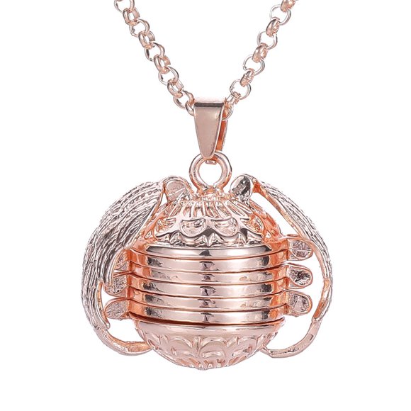 Collier Pendentif Boîte Photo Ovale Pliable Multi-Couches Peut Contenir 5 Photos le Meilleur Cadeau pour un Tre Cher