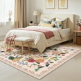 thumbnail image 5 of BERTHMEER Large 8'x10' Area Rugs for Living Room Bedroom Office Rugs Vintage Pink Floral Carpets Machine Washable Farmhouse Dining Room Oriental Flower Non Slip Rugs, Multicolor, 5 of 9