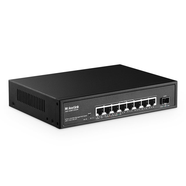 Conmutador de red MokerLink de 8 puertos 2.5 Gigabit PoE 120 W 10G SFP