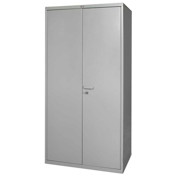 Global Industrial All-Welded Heavy Duty Storage Cabinet, 14 Gauge, 36"Wx18"Dx78"H, Gray