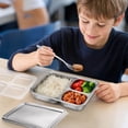 thumbnail image 4 of Deep Stainless Steel Lunch Box with Lid, Divided Sections, Stackable, Dishwasher Safe, for Adults,, Camping, Meal Prep, 4 of 5
