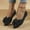 #333-Black, variant on Wowcloth Women's Fashion Casual Shoes – Breathable Pointed Toe Flat Wedge Slip-On with Solid Color Bow for Spring-Wear