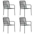 thumbnail image 1 of vidaXL Garden Chairs 4 pcs Cotton Rope and Steel Black, 1 of 5