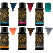 Diamine - 30ml Fountain Pen Ink - Colour Wheel - 6 x Bottles - Autumn Oak, Syrah, Macassar, Earl Grey, Aurora Borealis, Twilight