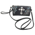 thumbnail image 4 of Zzfab Rhinestone Cross Embroidered Floral Western Cross Wallet Black, 4 of 9