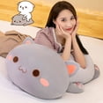 thumbnail image 4 of Soft Peach Cat Pillow Plush Toy Doll, 4 of 5