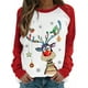 thumbnail image 1 of VISgogo Mujer Primavera Otoño Casual Pullover Manga Larga O Cuello Deer Print Patchwork Sudadera VISgogo moda, 1 of 9