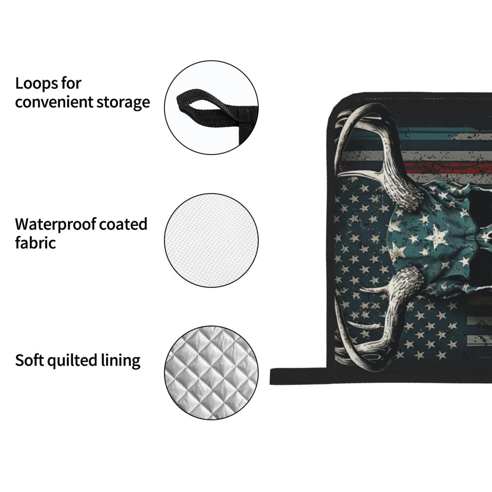 American Flag Camouflage Deer Skull Camo 4Pcs Oven Mitts and Pot Holders Sets Oven Kitchen Gloves Hot Pads for Cooking BBQ Baking Grilling