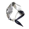 thumbnail image 2 of HNMKIU Elegant Pearl Necklace Closure Scarf Fashion Pendant Choker Neckwear Versatile Silk Scarves ,White2, 2 of 2