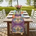 thumbnail image 4 of Table Runners 72 Inches Long Dress Scarves, Purple Dragonfly Farmhouse Kitchen/Dining Table Runner, Coffee Tablerunners, Colorful Flowers Watercolor Chic Floral Plant 14x72 Inch, 4 of 9