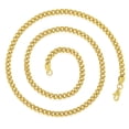 thumbnail image 3 of Crucible Jewelry Men's Gold Plated Stainless Steel Rounded Curb Chain Necklace (5mm) - 24", 3 of 5