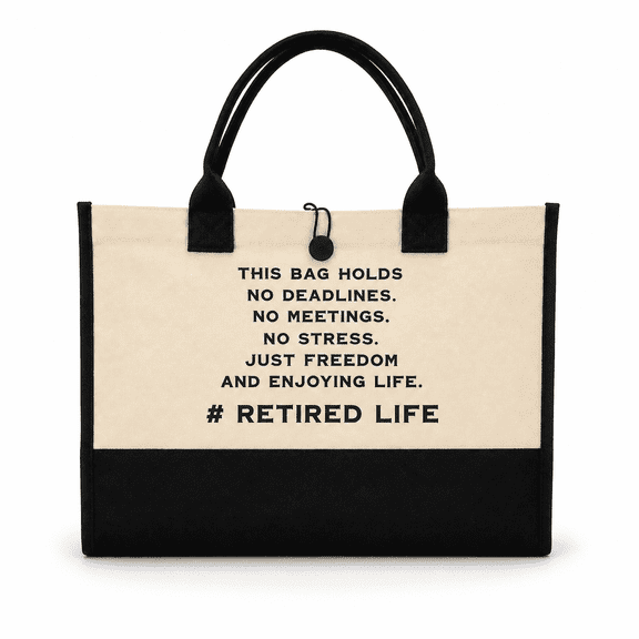 Varixoa Retirement Gift for Woman, Canvas Tote Bag, Unique Retirement Gifts for Women Coworker Friend Bosses, Happy Retired Gift Bag for Shopping Travel Picnic