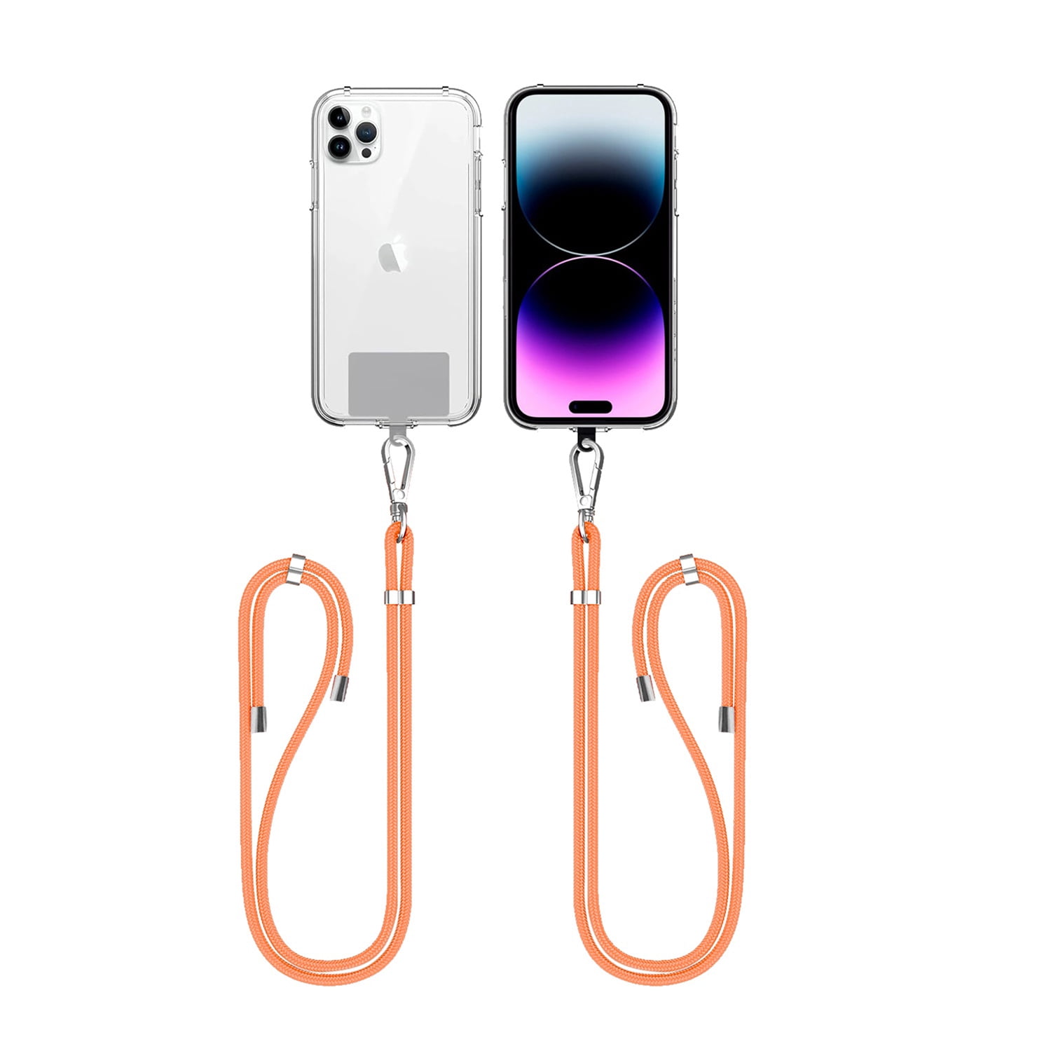 Smartphone Carry Strap with Card Storage Compartment - Orange