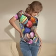 thumbnail image 5 of Easygdp Easter Eggs1 Women'S Waist-Cinching Short-Sleeved Onesie, Olastic Onesiet,Snaps At Bottom,Easy To Put On And Take Off - Small, 5 of 9